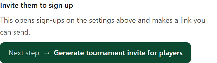 Generate the invite — /tournaments/{tournament}