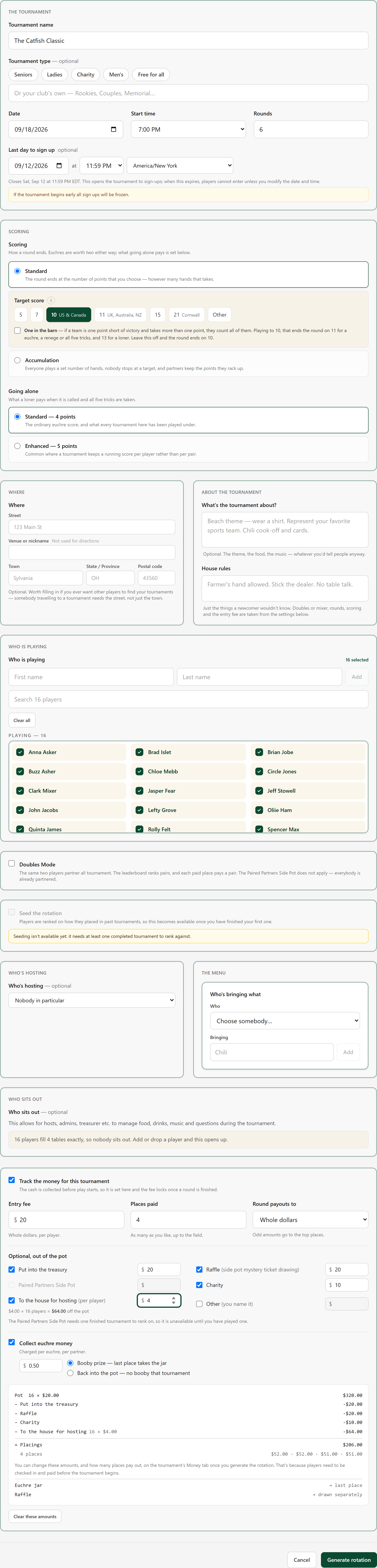 Set the tournament up — /tournaments/new