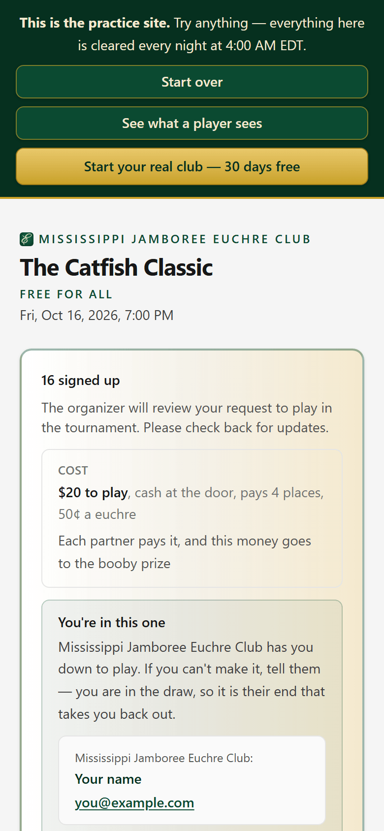 Already in — /play/{invite}