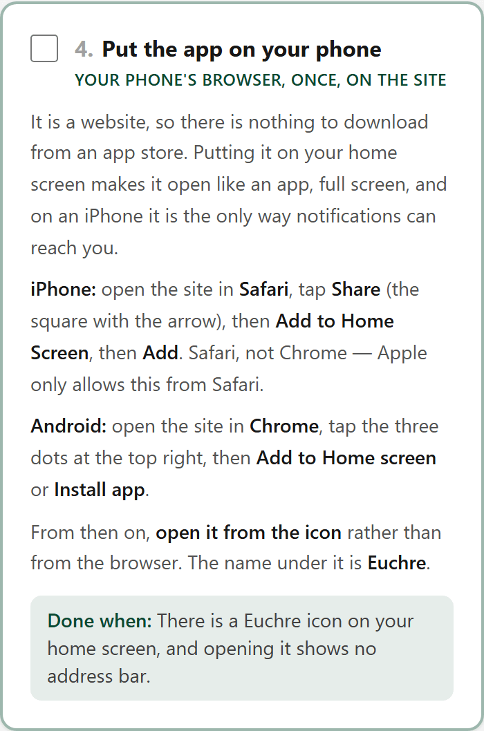 Put the app on your phone — /welcome?part=setup