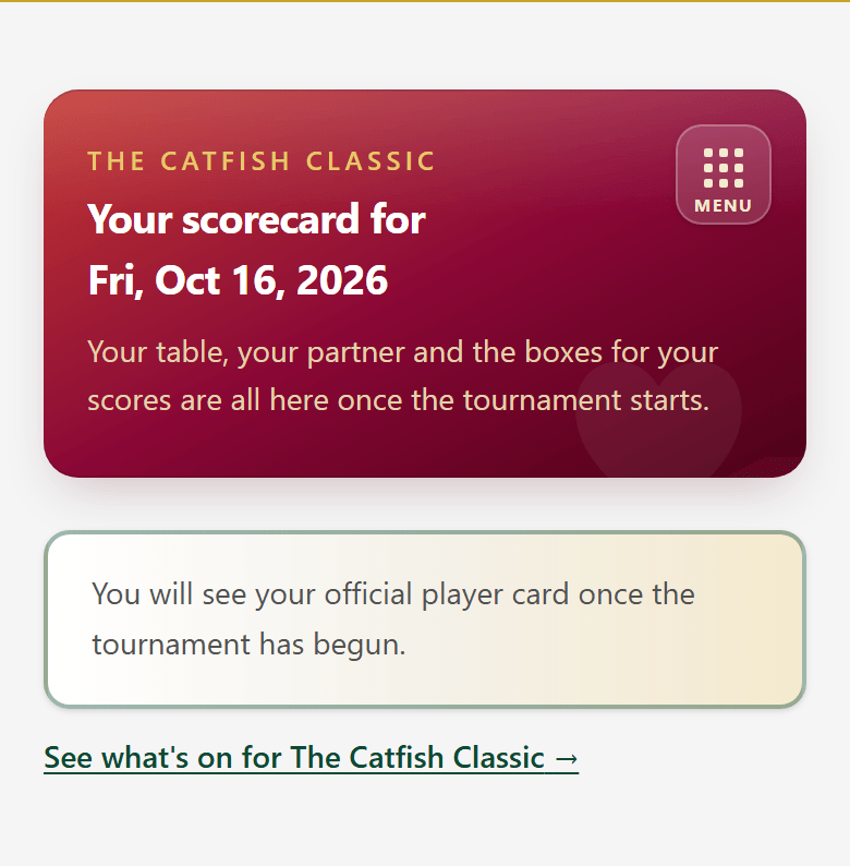 Your scorecard opens at the start — /clubhouse/scorecard